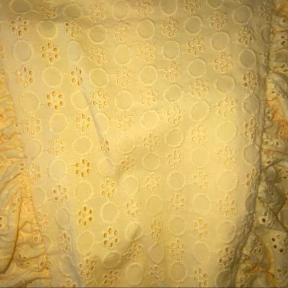 Toddler Girl’s Yellow Eyelet Romper - Picture 5 of 6